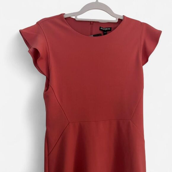 Express Rose Pink Flutter Sleeve Mini Dress – Size 6 NWT - Picture 2 of 5